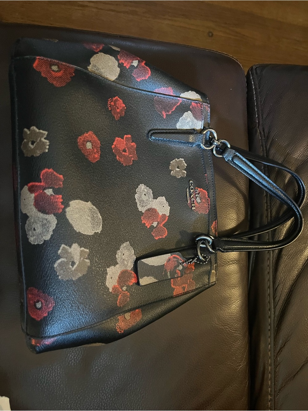 Excellent Condition Coach Mini Christie Carryall in Halftone Floral Print